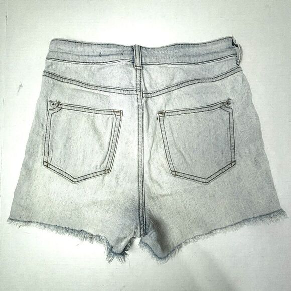 Anthropologie Pilcro Jean Shorts 27 Ultra High Rise Light Wash Denim Raw Cut Off - Picture 7 of 7